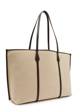 Perry leather-trim canvas tote