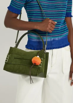 Persimmon crochet cotton bag charm