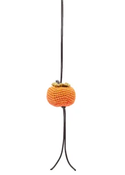 Persimmon crochet cotton bag charm