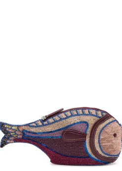 Pesce beaded and sequin-embellished clutch