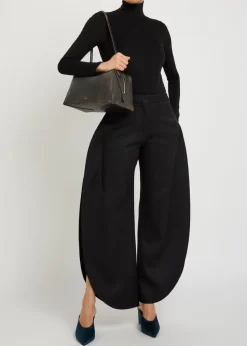 Petal sculpted wool trousers