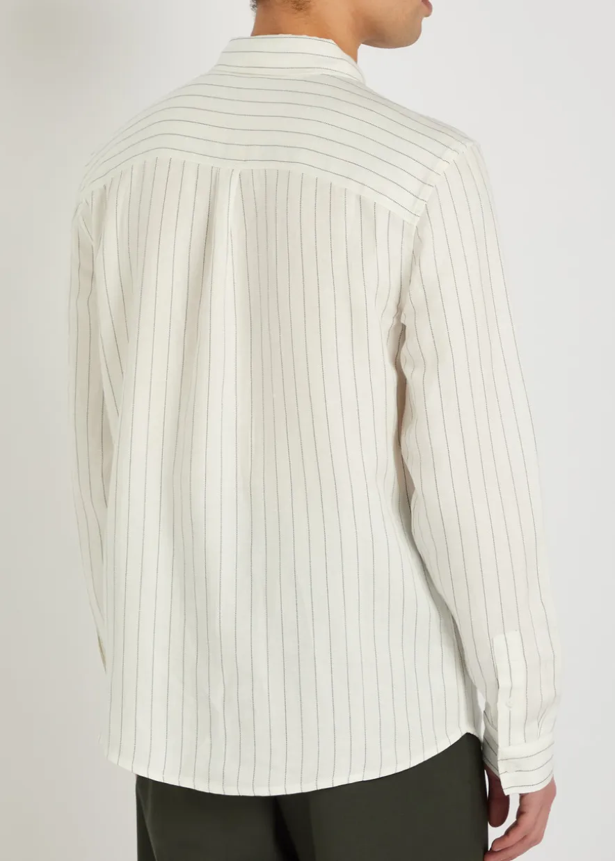 Peters striped linen-blend shirt