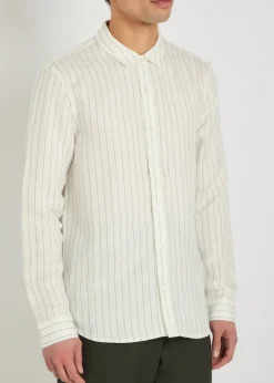 Peters striped linen-blend shirt