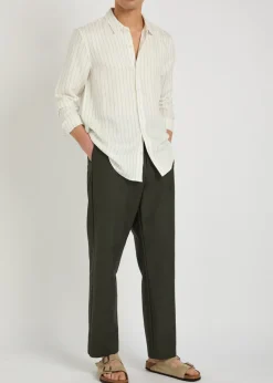Peters striped linen-blend shirt