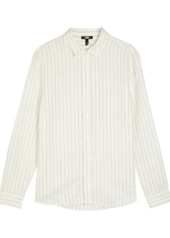 Peters striped linen-blend shirt