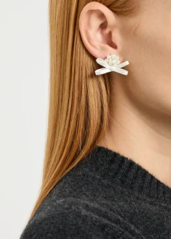 Petite Bow crystal-embellished stud earrings