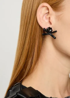 Petite Bow crystal-embellished stud earrings