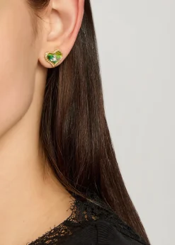 Petra heart crystal-embellished stud earrings