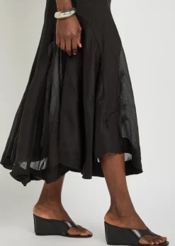 Petti embroidered woven skirt