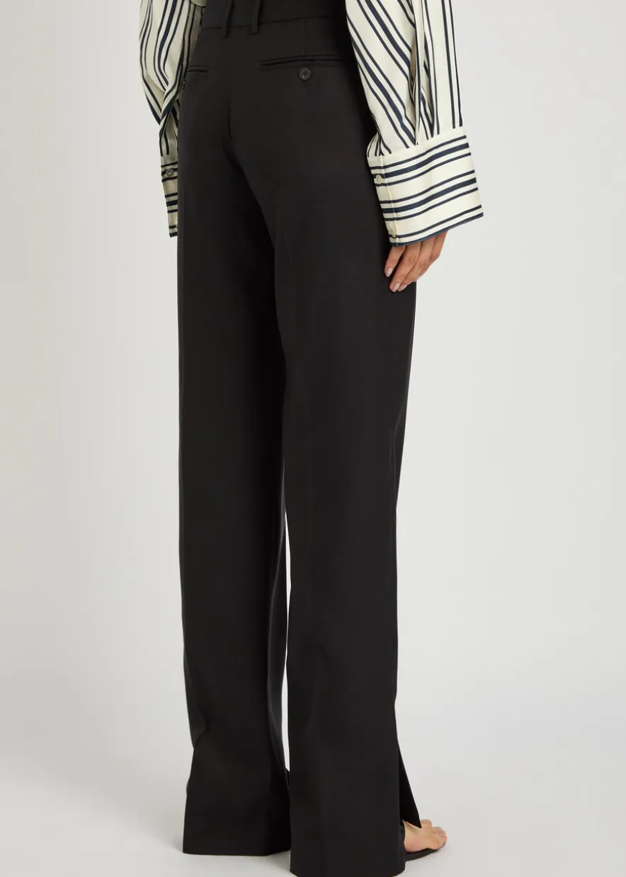 Petula straight-leg silk trousers