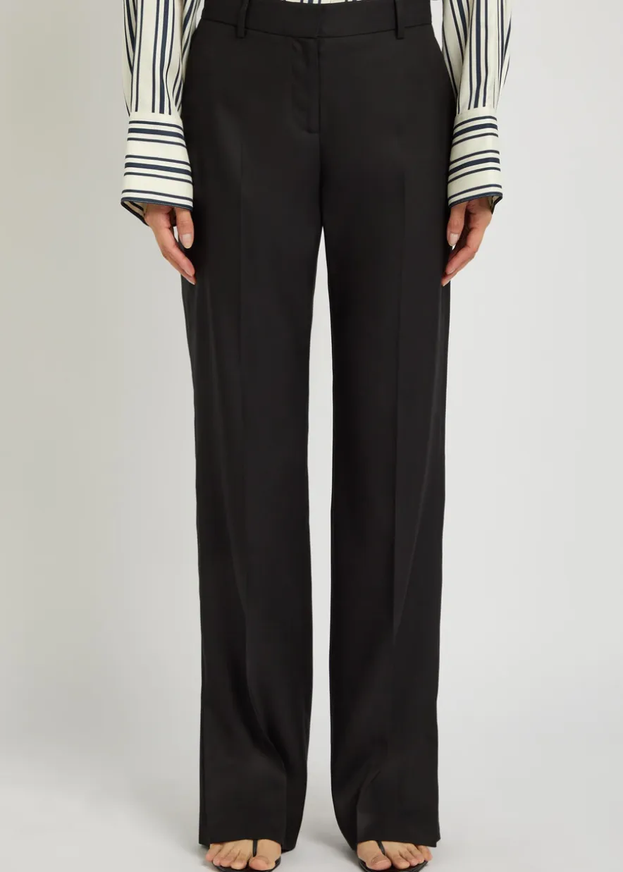 Petula straight-leg silk trousers