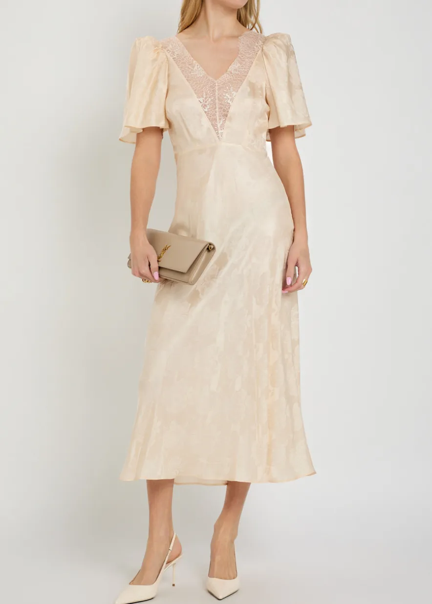 Philo floral-jacquard silk-blend midi dress
