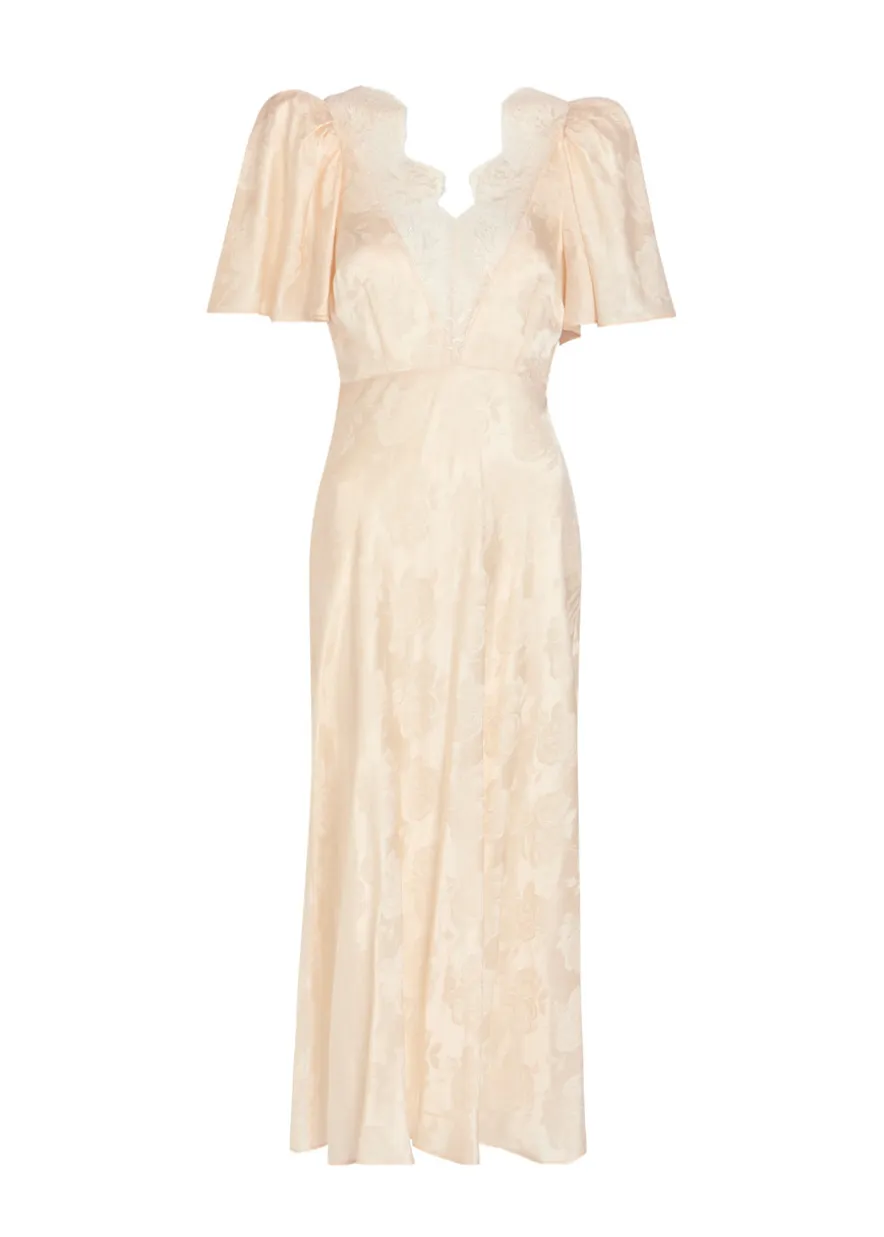Philo floral-jacquard silk-blend midi dress