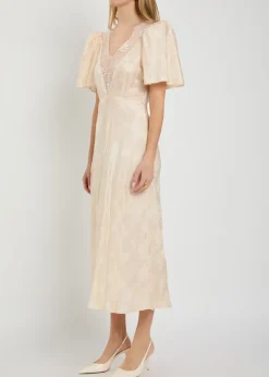 Philo floral-jacquard silk-blend midi dress