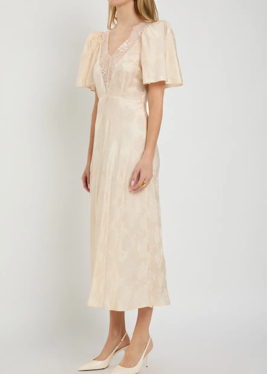 Philo floral-jacquard silk-blend midi dress