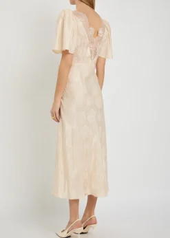 Philo floral-jacquard silk-blend midi dress