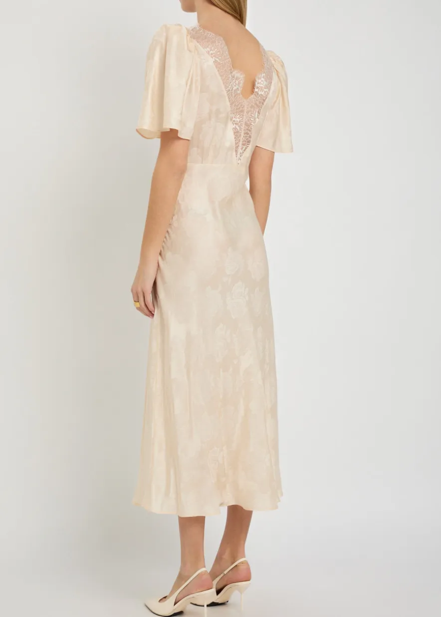 Philo floral-jacquard silk-blend midi dress