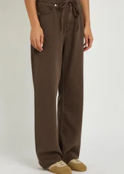 Phoebe drawstring wide-leg jeans