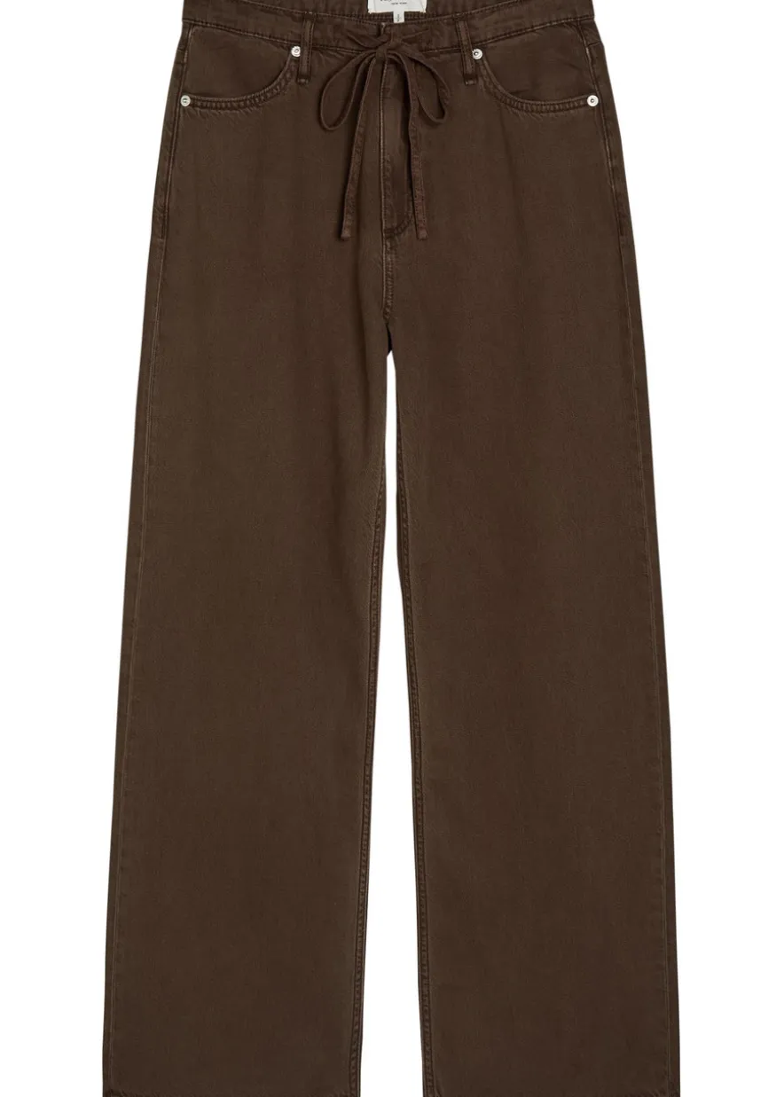 Phoebe drawstring wide-leg jeans