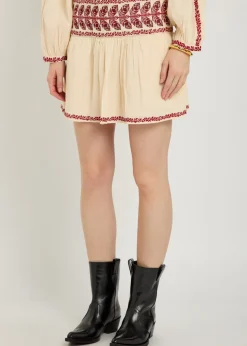 Picadilia embroidered cotton mini skirt