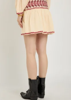 Picadilia embroidered cotton mini skirt