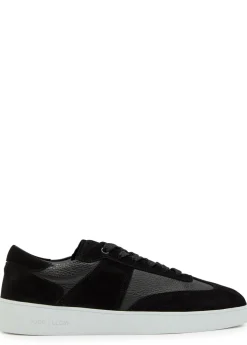 Pierre panelled grained leather sneakers