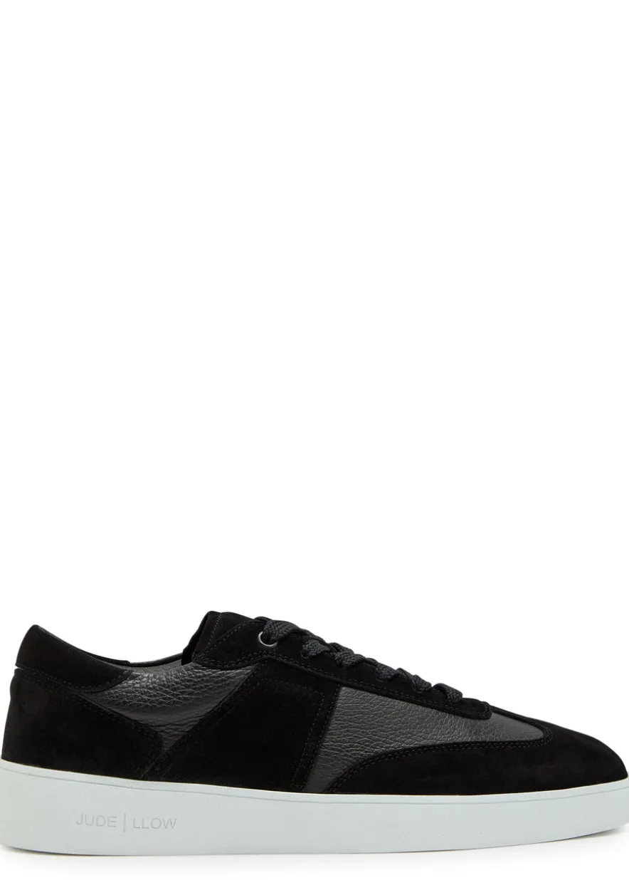 Pierre panelled grained leather sneakers