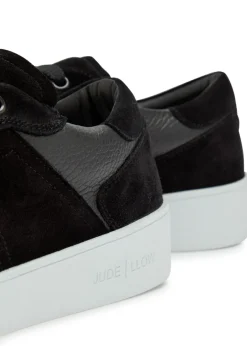 Pierre panelled grained leather sneakers