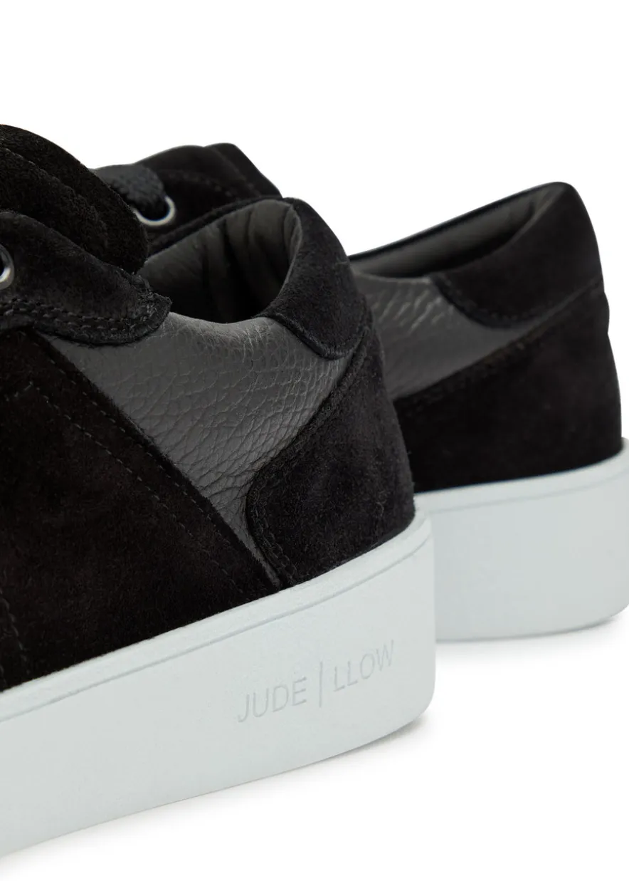 Pierre panelled grained leather sneakers