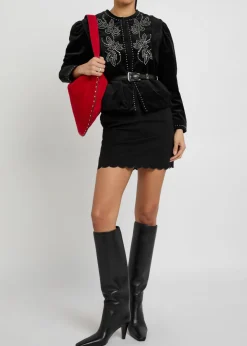 Pietra stud-embellished velvet jacket