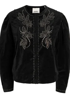 Pietra stud-embellished velvet jacket