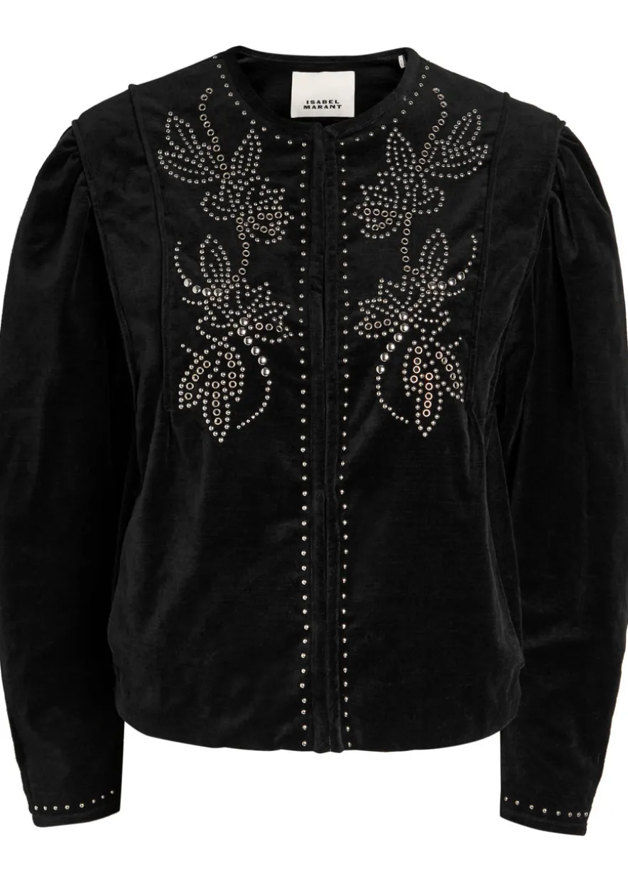 Pietra stud-embellished velvet jacket