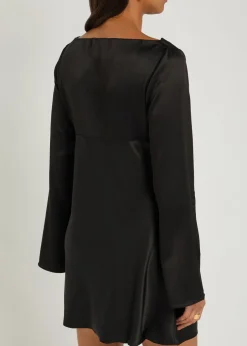 Pike draped satin mini dress