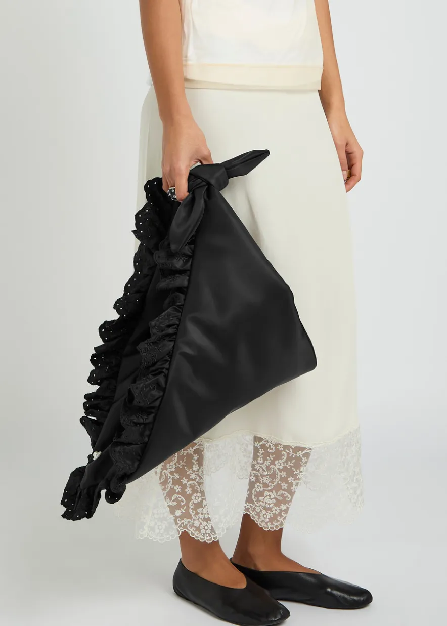 Pillowcase ruffled padded satchel bag