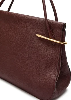 Pinch large grained leather top handle handle bag