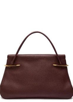Pinch large grained leather top handle handle bag