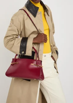 Pinch medium leather top handle bag