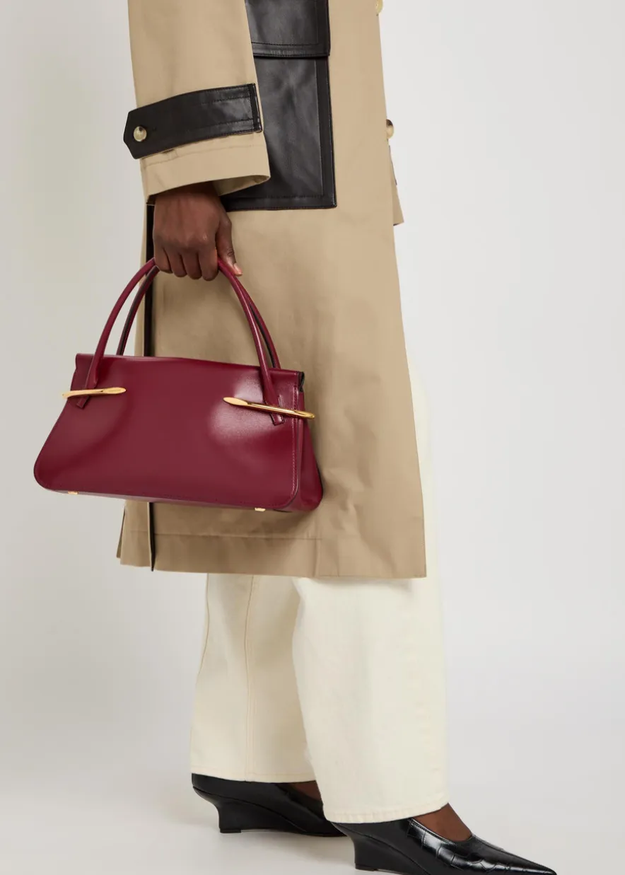 Pinch medium leather top handle bag