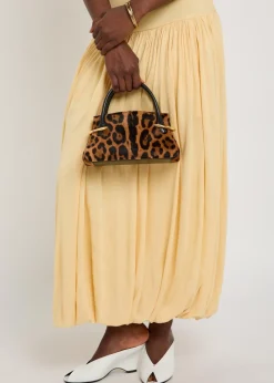 Pinch mini leopard calf-hair top handle bag