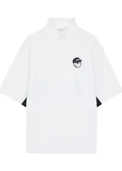 Pine appliquéd stretch-shell windshirt