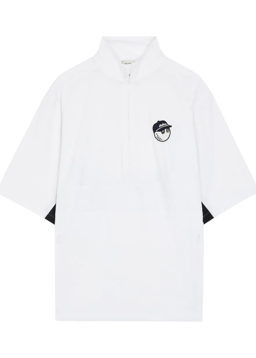 Pine appliquéd stretch-shell windshirt