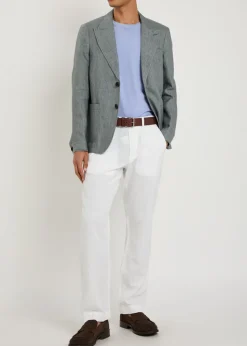 Pinstripe cotton-blend blazer