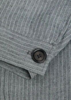 Pinstripe cotton-blend blazer