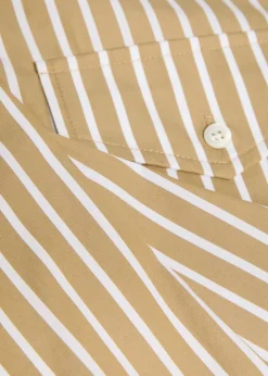 Pinstriped asymmetric cotton-poplin shirt