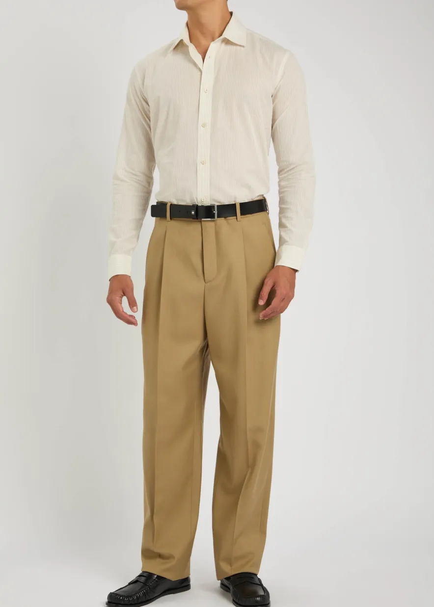 Pinstriped cotton shirt