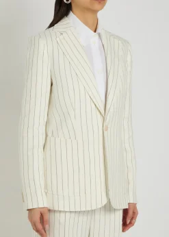 Pinstriped hemp blazer