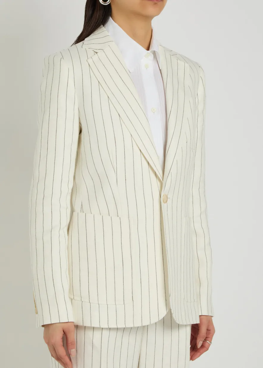 Pinstriped hemp blazer