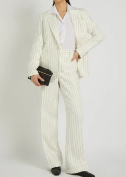 Pinstriped hemp blazer