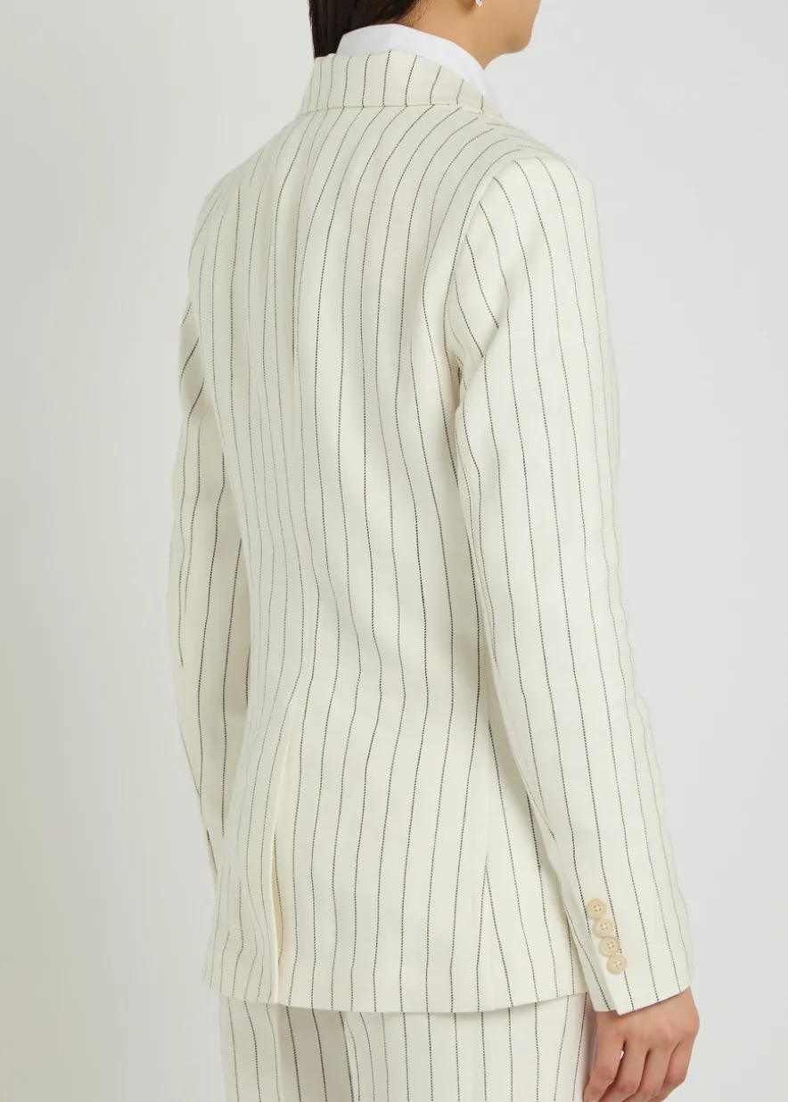 Pinstriped hemp blazer