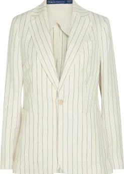 Pinstriped hemp blazer